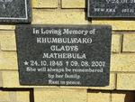 MATHEBULA Khumbulwako Gladys 1945-2007