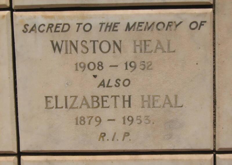 HEAL Winston 1908-1952 :: HEAL Elizabeth 1879-1953