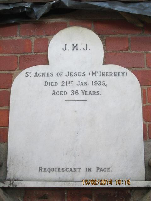 McINERNEY Agnes of Jesus  -1935