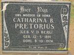 PRETORIUS Catharina B. nee v.d. BERG 1891-1974