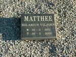 MATTHEE Hilarius Viljoen 1931-2000