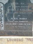LOURENS Jacobus F.N. 1889-1961 & Alida Maria VAN NOORDWYK 1898-1973