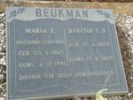 BEUKMAN Barend L.S. 1929-1965 & BEUKMAN Maria E., COLLINS 1925-1991