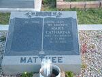 MATTHEE Marie Catharina nee VAN BRAKEL 1914-1974
