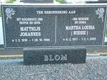 BLOM Matthijs Johannes 1910-1986 & Martha Louisa 1911-2005