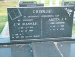 CRONJE J.W. 1921-1989 & Aletta J.E. LOURENS 1918-1995