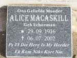 MACASKILL Alice nee SCHOEMAN 1916-2002