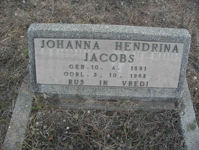 JACOBS Johanna Hendrina 1891-1968