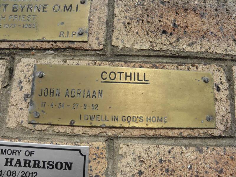COTHILL John Adriaan 1934-1992