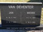 DEVENTER Jan, van 1917-2005 & Miemie 1924-2003