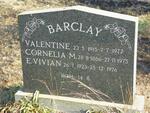 BARCLAY Cornelia M. 1886-1975 :: BARCLAY Valentine 1915-1972 :: BARCLAY E. Vivian 1923-1976
