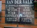 VALK Peter Cornelius, van der 1936-2011 & Alexis Charmaine 1953-2014