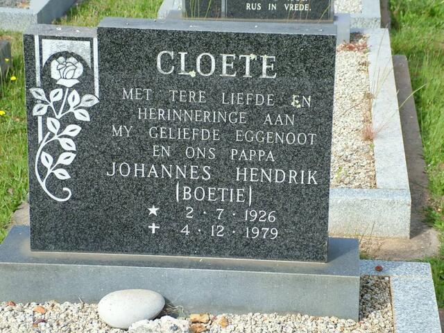 CLOETE Johannes Hendrik 1926-1979
