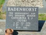 BADENHORST Catharina E.J. 1896-1987
