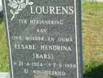 LOURENS Elsabe Hendrina 1924-1989