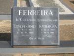 FERREIRA Ernest James 1917-1990 & Katharina 1922-2001