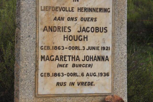 HOUGH Andries Jacobus 1863-1921 & Magaretha Johanna BURGER 1863-1936