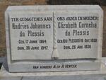PLESSIS Andries Johannes, du 1864-1947 & Elizabeth Cornelia DU PLESSIS 1858-1938