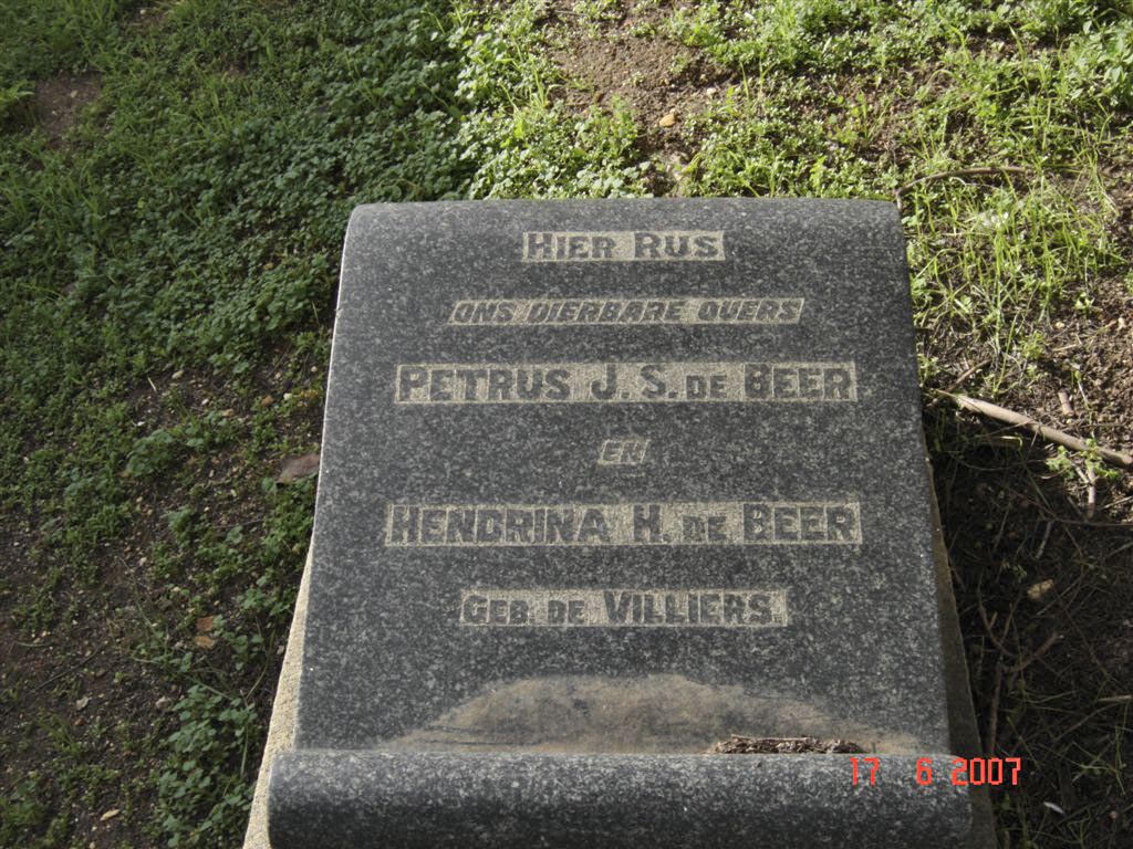 BEER Petrus J.S., de & Hendrina H. DE VILLIERS