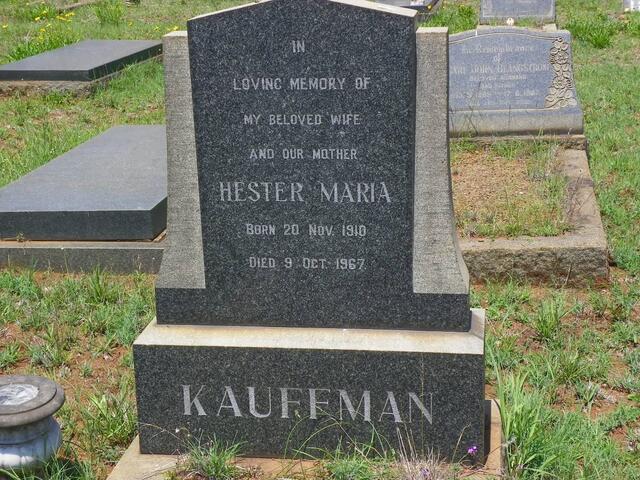 KAUFFMAN Hester Maria 1910-1967