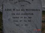 WESTHUIZEN Anna M., van der nee VAN JAARSVELD 1841-1910
