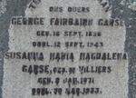 CARSE George Fairbairn 1858-1943 & Susanna Maria Magdalena DE VILLIERS 1871-1933