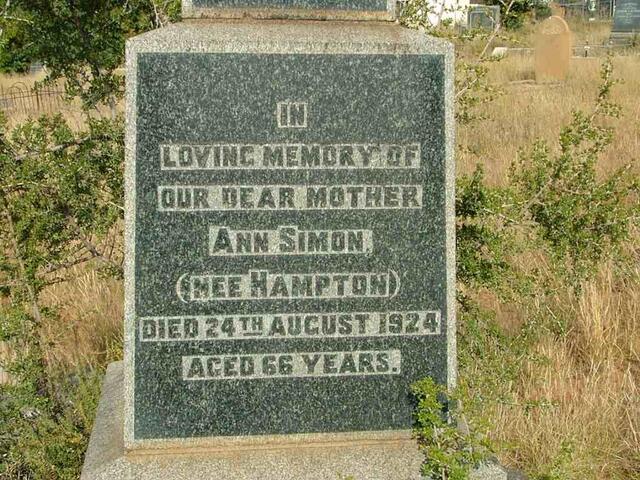 SIMON Ann nee HAMPTON -1924