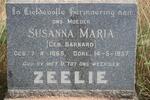 ZEELIE Susanna Maria nee BARNARD 1868-1957