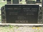 RENDER Edward Bingley 1870-1967 & Maggie Judick VAN HELSDINGEN 1879-1964