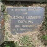GREYLING Jacomina Elizabeth nee BEZUIDENHOUT 1894-1978