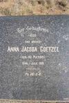 COETZEE Anna Jacoba nee DU PLESSIS -1918