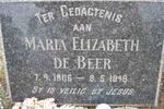 BEER Maria Elizabeth, de 1906-1948