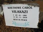 VILAKAZI Khethiwe Carol 1981-2010