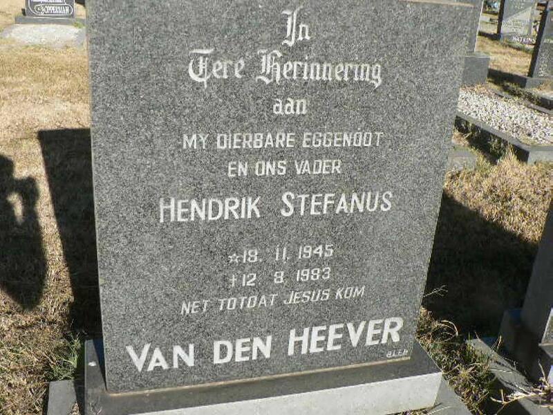 HEEVER Hendrik Stefanus, van den 1945-1983
