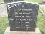 VOGES Aletta Fredrika 1890-1977