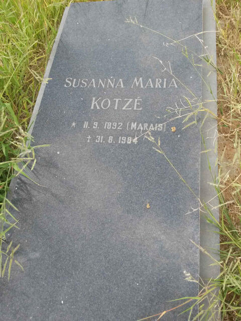 KOTZÉ Susanna Maria nee MARAIS 1892-1984
