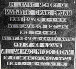 BROWN William MacLintock 1901-1981 & Marjorie Craig CALVER 1899-1968