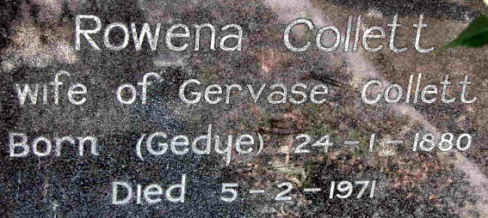 COLLETT Rowena nee GEDYE 1880-1971