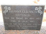 HATTINGH Johanna Elizabeth nee DE BRUIN 1907-1967