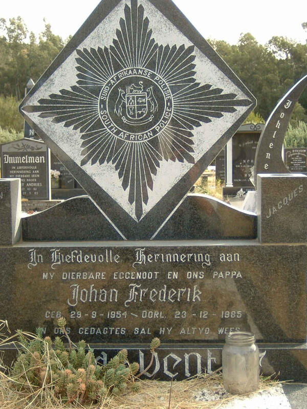 VENTER Johan Frederik, d? 1954-1985