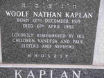 KAPLAN Woolf Nathan 1919-1982