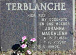 TERBLANCHE Johanna Magdalena 1924-1982