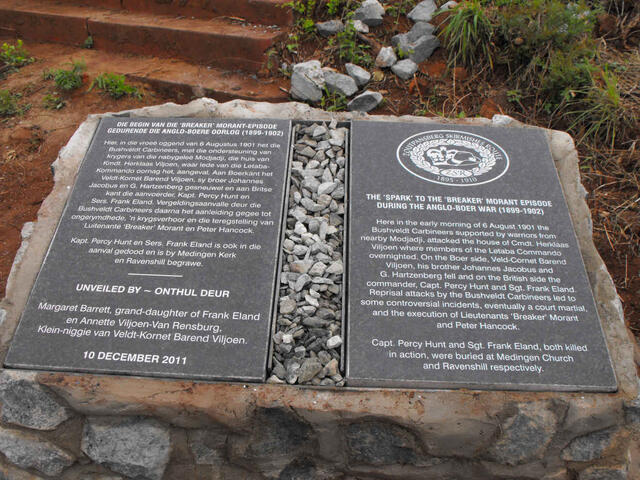 2. Memorial plaque - Breaker Morant episode during the Anglo Boer War