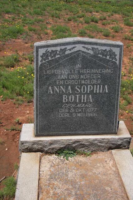 BOTHA Anna Sophia nee MARÉ 1877-1966