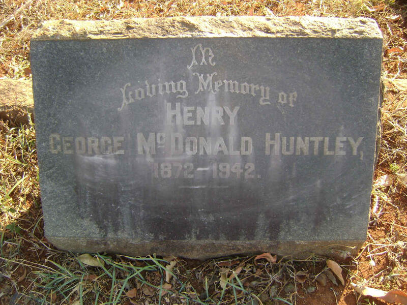 HUNTLEY Henry George McDonald 1872-1942