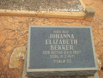 BEKKER Johanna Elizabeth nee BOTHA 1887-1971