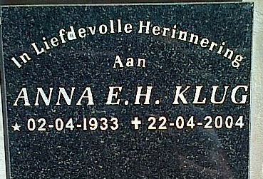 KLUG Anna E.H. 1933-2004