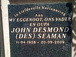 SEAMAN John Desmond 1928-2009