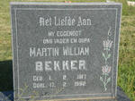 BEKKER Martin William 1917-1992