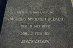 BECKER Jacobus Myburgh 1922-1931